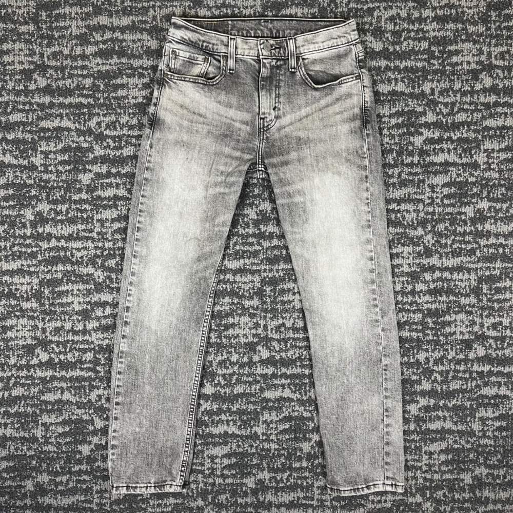 Levi's 502 Regular Taper Jeans Mens 29x30 Grey Acid Wash Stretch 29507-0898